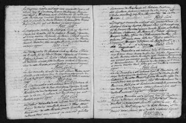 7 vues Registre paroissial. Baptêmes, mariages, sépultures (1742) - Mariages, sépultures (janvier 1743)