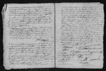9 vues Registre paroissial. Baptêmes, mariages (1756) - Mariages (janvier 1757)