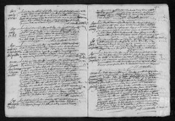 51 vues  - Registre paroissial. Baptêmes, mariages, sépultures (1695-août 1697) (ouvre la visionneuse)
