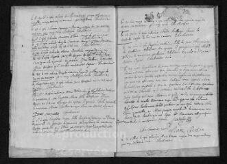 10 vues  - Registre paroissial. Baptêmes, mariages, sépultures (1694) - Mariages, sépultures (janvier 1695) (ouvre la visionneuse)