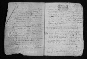 16 vues  - Registre paroissial. Baptêmes, mariages, sépultures (1716-janvier 1717) (ouvre la visionneuse)