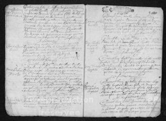 7 vues Registre paroissial. Baptêmes, mariages, sépultures (1692) - Baptêmes, sépultures (janvier-février 1693)