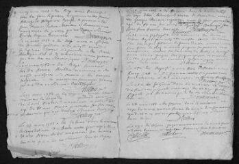 22 vues Registre paroissial. Baptêmes, mariages, sépultures (1743-juillet 1745)