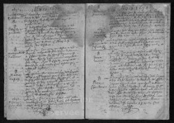 39 vues  - Registre paroissial. Baptêmes, mariages, sépultures (1670-janvier 1671) (ouvre la visionneuse)