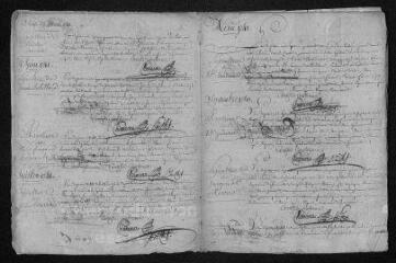 9 vues  - Registre paroissial. Baptêmes, mariages, sépultures (1741-avril 1742) (ouvre la visionneuse)