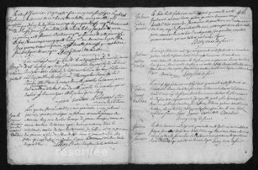 7 vues Registre paroissial. Baptêmes, mariages, sépultures (1739-mars 1740)