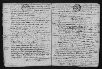 11 vues  - Registre paroissial. Baptêmes, mariages, sépultures (1756-juin 1757) (ouvre la visionneuse)