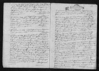 9 vues Registre paroissial. Baptêmes, mariages, sépultures (février 1694-janvier 1695)