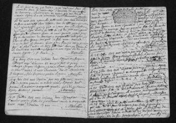 8 vues Registre paroissial. Baptêmes, mariages, sépultures (1715-janvier 1716)