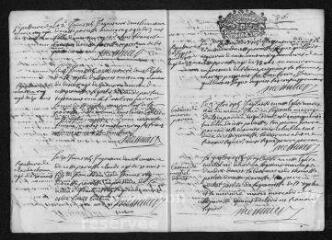 7 vues  - Registre paroissial. Baptêmes, mariages, sépultures (1715-janvier 1716) (ouvre la visionneuse)