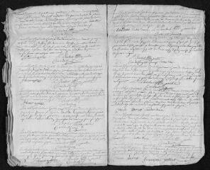 7 vues Registre paroissial. Baptêmes, mariages, sépultures (février-décembre 1738) - Baptêmes, sépultures (janvier 1739)