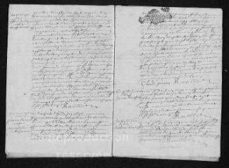 11 vues  - Registre paroissial. Baptêmes, mariages, sépultures (1697-juin 1698) (ouvre la visionneuse)