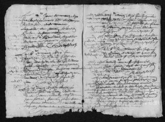 11 vues  - Registre paroissial. Baptêmes, mariages, sépultures (1670-février 1671) (ouvre la visionneuse)