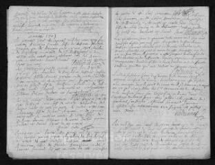 7 vues  - Registre paroissial. Baptêmes, sépultures (1702) - Baptêmes, mariages (janvier-février 1703) (ouvre la visionneuse)