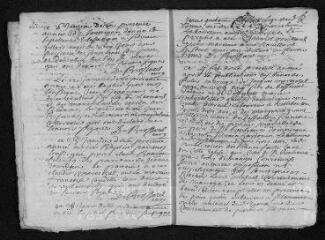 18 vues Registre paroissial. Baptêmes, mariages, sépultures (1744-février 1745)