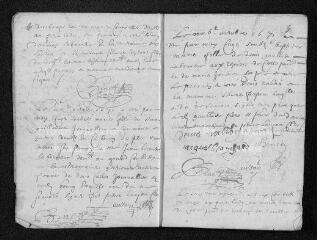 35 vues Registre paroissial. Baptêmes, mariages, sépultures (1669 - 1671-août 1673)