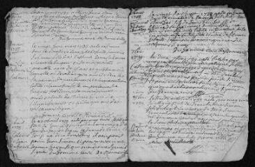 7 vues Registre paroissial. Baptêmes, sépultures (1738) - Baptêmes, mariages, sépultures (1739) - Sépultures (1740)