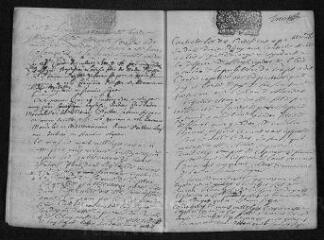 12 vues Registre paroissial. Baptêmes, mariages, sépultures (1701) - Baptêmes, sépultures (janvier 1702)