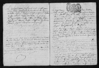 12 vues Registre paroissial. Baptêmes, mariages, sépultures (1707) - Baptêmes, mariages, sépultures (janvier 1708)