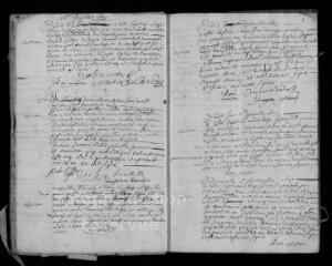 72 vues Registre protestant. Baptêmes, mariages, sépultures (1671-1676), baptêmes (janvier 1677)